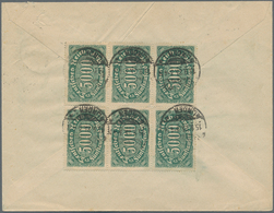 Deutsches Reich - Inflation: 1923, 5000 Mark Opalgrün Im 6er-Block Rückseitig Auf Ortsbrief In Hanno - Briefe U. Dokumente