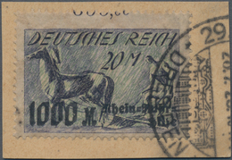 Deutsches Reich - Inflation: 1923, 20 M. + 1000 M. Rhein- Und Ruhrhilfe Mit Kopfstehendem Unterdruck - Covers & Documents