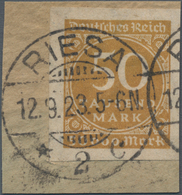 Deutsches Reich - Inflation: 1923, 50 Tsd. Mark "Ziffer Im Kreis" UNGEZÄHNT, Gestempelt "RIESA *2c 1 - Covers & Documents