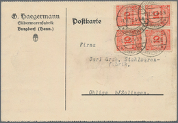 Deutsches Reich - Inflation: 1923, Viererblock 10 Mio M Dkl'zinnober, Durchstochen, Linke Untere Mar - Covers & Documents