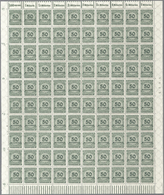 Deutsches Reich - Inflation: ORIGINALBOGEN, 50 Mio. Walzendruck In Der Guten Farbe Schwarzopalgrün M - Covers & Documents