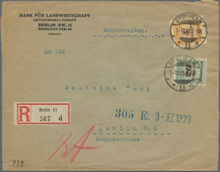 Deutsches Reich - Inflation: 1923, 5 Mrd M Durchstochen U. 20 Mrd M "Korbdeckel", MiF Auf Orts-Einsc - Covers & Documents