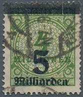 Deutsches Reich - Inflation: 1923, 5 Mrd. M. Auf 4 Mio. Mark, SPEKTAKULÄRE ABART: STARK SENKRECHT VE - Lettres & Documents