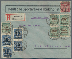 Deutsches Reich - Inflation: 1923, 5 X 20 Mrd Mark Und 10 X 10 Mrd A. 20 Mio Mark, Durchstochen, Zus - Briefe U. Dokumente