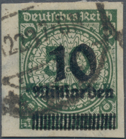 Deutsches Reich - Inflation: 1923. 10 Milliarden Auf 50 Mio. Ungezähnt Gebrauchtes Exemplar. Im Mich - Lettres & Documents