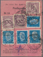 Deutsches Reich - Weimar: 1931/1933, 4 X 25 Pf Hindenburg Und 3 X 100 Pf Korbdeckel Als Gesamtgebühr - Other & Unclassified