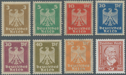 Deutsches Reich - Weimar: 1924, Reichsadler, Postfrischer Satz Sowie 60 Pfg. Stephan, Gestr. Papier - Autres & Non Classés