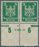 Deutsches Reich - Weimar: 1924, 5 Pfg. Reichsadler Im Waagerechten Unterrandpaar, Dieser Komplett Du - Autres & Non Classés