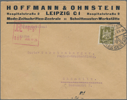 Deutsches Reich - Weimar: 1926, 40 Pf Olivgrün EF Auf R-Brief Mit Automaten-Einschreibestempel "LEIP - Autres & Non Classés