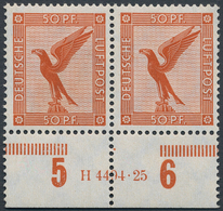 Deutsches Reich - Weimar: 1926, Flugpost 50 Pfg, Waagerechtes Postfrisches Paar Mit HAN "H 4494.25", - Sonstige & Ohne Zuordnung