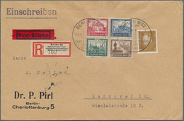 Deutsches Reich - Weimar: 1930, Herzstück Aus Block 1 MiF Mit 3 Pf Ebert Und R-Zettel Berlin IPOSTA - Autres & Non Classés