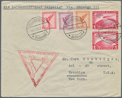 Deutsches Reich - 3. Reich: 1933, 1 RM Chicagofahrt , Zwei Werte Mit Beifrankatur Als Portogerechte - Lettres & Documents