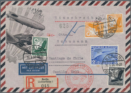 Deutsches Reich - 3. Reich: 1936 Registered Airmail Cover Flown To Saintiago De Chile With High Valu - Cartas & Documentos