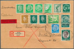 Deutsches Reich - 3. Reich: 1933, 5 Pfg. Aus Nothilfeblock Zusammen Mit 12 Anderen Werten Auf Portog - Storia Postale