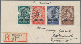 Deutsches Reich - 3. Reich: 1933, Herzstück Aus Nothilfeblock Auf Kleinformatigem Einschreibbrief Au - Lettres & Documents