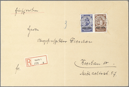 Deutsches Reich - 3. Reich: 1933, 20+60 Und 50+150 Pf Marken Aus NOTHILFE-Block MiF Auf Größerformat - Cartas & Documentos
