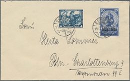 Deutsches Reich - 3. Reich: 1933, 20+60 Pf Dunkelblau Einzelmarke Aus Block 2 MiF Mit 4 Pf Wagner Au - Covers & Documents