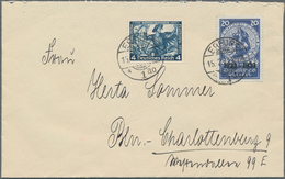 Deutsches Reich - 3. Reich: 1933, 20+60 Pf Dunkelblau Einzelmarke Aus Block 2 MiF Mit 4 Pf Wagner Au - Storia Postale