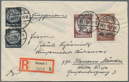 Deutsches Reich - 3. Reich: 1933, 50 + 150 Pf Lebhaftsiena Marke Aus Nothilfeblock, Zusammen Mit 2 X - Lettres & Documents