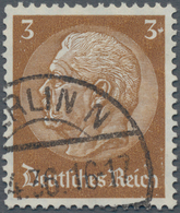 Deutsches Reich - 3. Reich: 1934, 3 Pfg. HINDENBURG Mit Seltenem WZ "oberer Schenkel Nach Rechts", S - Brieven En Documenten