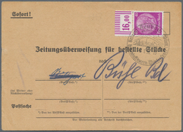 Deutsches Reich - 3. Reich: 1934, 40 Pf Hindenburg, Wz.4, Oberrandstück Im Walzendruck, EF Auf ZEITU - Lettres & Documents