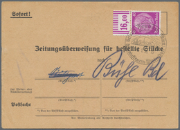 Deutsches Reich - 3. Reich: 1934, 40 Pf Hindenburg, Wz.4, Oberrandstück Im Walzendruck, EF Auf ZEITU - Brieven En Documenten