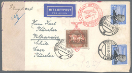 Deutsches Reich - 3. Reich: 1934, 3 RM Flugpost Mit Seltener Waagrechter Gummiriffelung In Zwei Exem - Covers & Documents