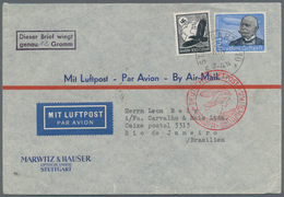 Deutsches Reich - 3. Reich: 1934, 3 M. Graf Von Zeppelin Mit Waagerechter Gummiriffelung Und 100 Pfg - Covers & Documents