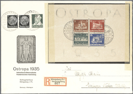 Deutsches Reich - 3. Reich: 1935, OSTROPA-Block MiF Entwertet Mit Seltenem Sonderstempel "...GROSSES - Lettres & Documents