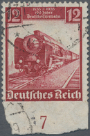 Deutsches Reich - 3. Reich: 1935, 12 Pfg. Deutsche Eisenbahn, Gebrauchtes Exemplar UNTEN UNGEZÄHNT, - Brieven En Documenten