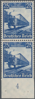 Deutsches Reich - 3. Reich: 1935, 25 Pfg. Eisenbahn, Senkrechtes Unterrandpaar, Dort UNGEZÄHNT In Ta - Lettres & Documents