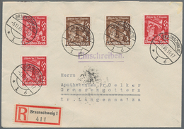 Deutsches Reich - 3. Reich: 1935. 12. Jahrestag Des Hitlerputsches, 3 Pfg Braun, Zwei Einzelwerte Un - Covers & Documents