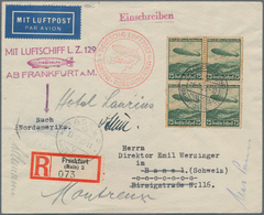 Deutsches Reich - 3. Reich: 1936. LZ 129/1. NAF 1936. 2 R-Briefe Ab Frankfurt "c" Mit 50 Bzw 75 Pf Z - Covers & Documents