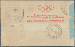 Deutsches Reich - 3. Reich: 1936, "Organisationskomitee Für Die XI.Olympiade Berlin" Roter Zudruck A - Brieven En Documenten