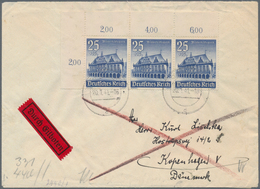 Deutsches Reich - 3. Reich: 1941, 25+15 WHW Bauwerke Im Waager. ER-3er-Streifen Auf Eilb.-Brief Vom - Lettres & Documents