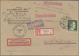 Deutsches Reich - 3. Reich: 1943, 30 Pf Hitler Als EF Auf R-Gerichtsbrief Mit Rückschein In WIEN Inc - Lettres & Documents