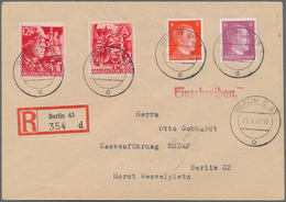 Deutsches Reich - 3. Reich: 1945, SA/SS Auf Orts-R-Brief. Aus Dem Befund Schlegel (1992): "D.R. Nr. - Briefe U. Dokumente