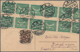 Deutsches Reich - Rollenmarken: 1922, 30 Pf Grün Ziffer Rollenmarke, Senkrechter 20er-Streifen Zusam - Zusammendrucke