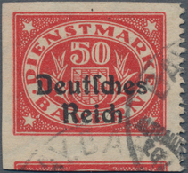 Deutsches Reich - Dienstmarken: 1920, 50 Pf. Bayern Abschied Mit Aufdruck Deutsches Reich Nur Rechts - Oficial