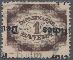 Deutsches Reich - Dienstmarken: 1920, Abschiedsausgabe 1 M. Schwärzlichsiena Mit KOPFSTEHENDEM Und S - Oficial