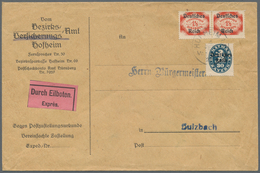 Deutsches Reich - Dienstmarken: 1921. 4.2. 1 1/2 Mk. Im Paar Mit 30 Pf. Auf Seltener Zustellungsurku - Servizio