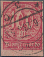 Deutsches Reich - Dienstmarken: 1923, 100 Mk. Lilarot/rosa, Ungezähnter Einzelwert, Gebraucht, Allse - Dienstmarken