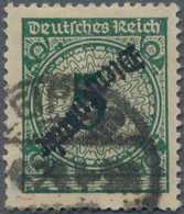 Deutsches Reich - Dienstmarken: 1924, 5 Pf Korbdeckel Mit Kopfstehendem Schlangen-Aufdruck, Klar Ges - Servizio