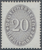 Deutsches Reich - Dienstmarken: 1930, 20 Pf Rötlichgrau Mit Liegendem Wasserzeichen, Perfekt Zentrie - Oficial