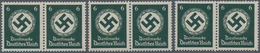 Deutsches Reich - Dienstmarken: 1934, Landesbehörden 6 Pf. Mit Waagr. Gummiriffelung In 3 Ungefaltet - Dienstmarken