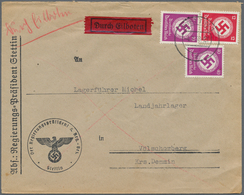 Deutsches Reich - Dienstmarken: 1934, 12 Pf Rosarot U. 2 X 40 Pf Dkl'lilapurpur, Portogerechte MiF A - Dienstzegels