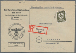 Deutsches Reich - Dienstmarken: 1944, 30 Pf Grauoliv, OWz., Portogerechte Einzelfrankatur Für Die Rü - Dienstmarken