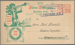 Deutsches Reich - Privatpost (Stadtpost): 1900, BEUTHEN O.S., "Flora-Postkarte" Mit Wertstempel 3 Pf - Correos Privados & Locales