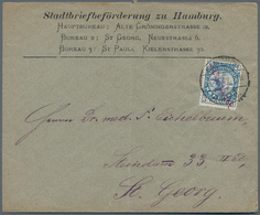 Deutsches Reich - Privatpost (Stadtpost): HAMBURG - Stadtbriefbeförderung: 1889, 3 Pf Blau Auf Brief - Private & Lokale Post