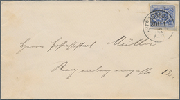 Deutsches Reich - Privatpost (Stadtpost): STRASSBURG: 1886, 20 Pf Wappen Blau Geschnitten Als Einzel - Correos Privados & Locales